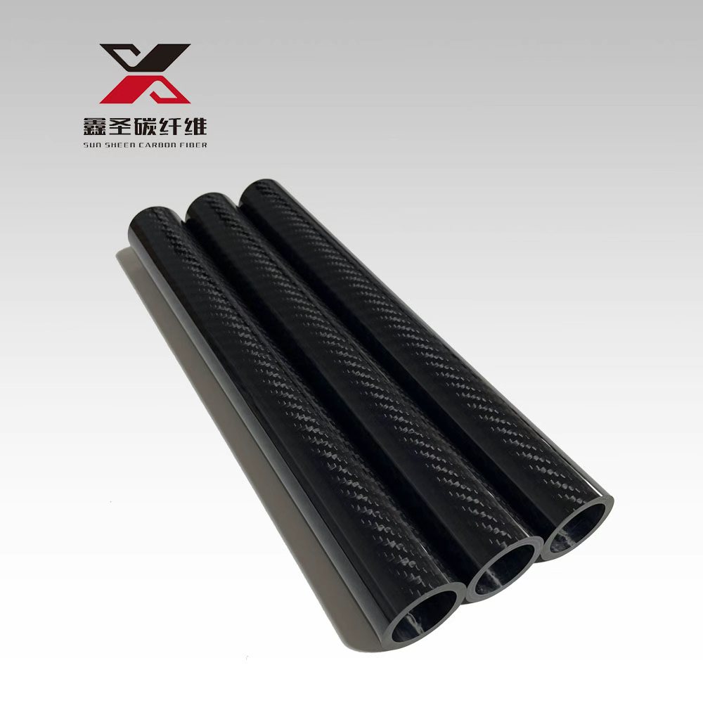 3K斜纹亮光碳纤维圆管 